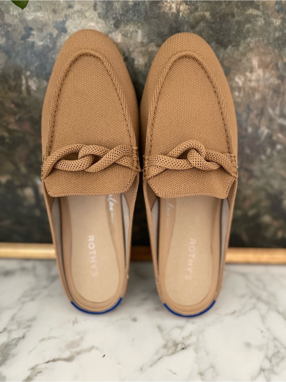 Rothy's The Loafer Mule Birdseye Wren Beige Size 11 In Love Insole - Picture 4 of 12